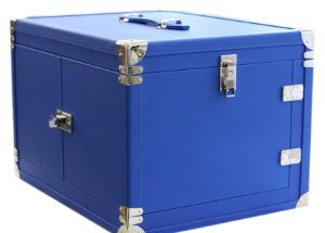 Malle à tiroirs bleue